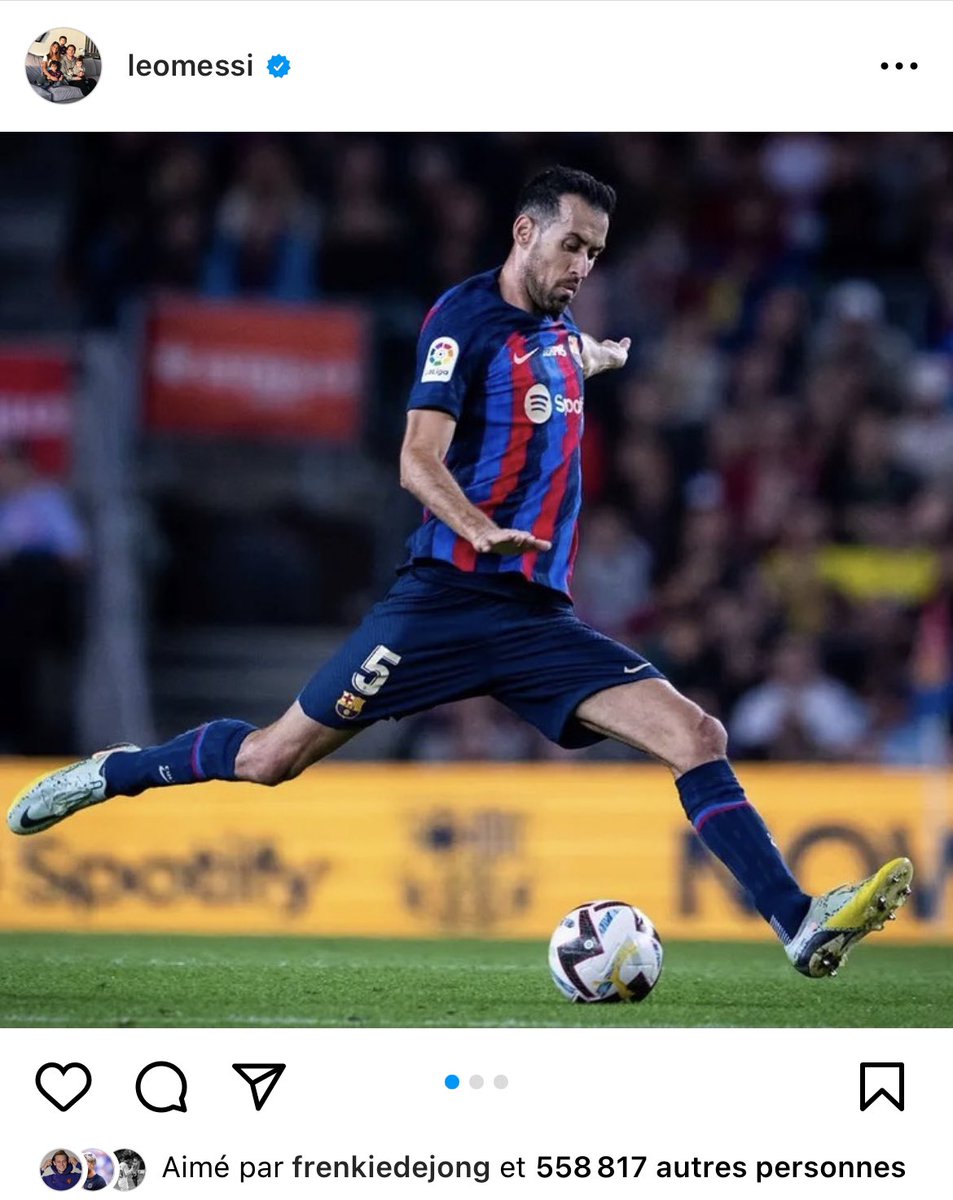 BarcaFRNews's tweet image. 🚨🗣️ Le message de Leo Messi pour Busquets :

« Sur le terrain toujours avec le numéro 5 mais en réalité en tant que joueur et en tant que personne tu es un 10, Busi. Je te souhaite le meilleur dans ton nouveau chapitre et pour toujours à toi ainsi qu’à toute ta famille. Merci…