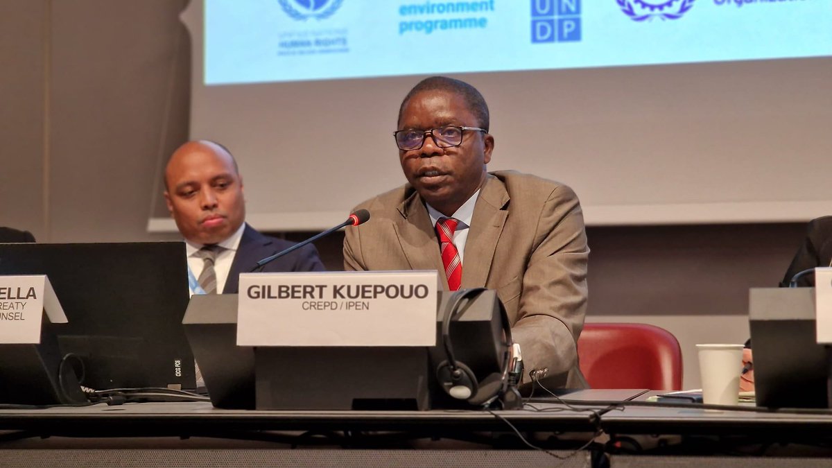 GENetwork's tweet photo. @UNHumanRights @volker_turk @PeruEnGinebra @FAO @ilo @kuepouo @ToxicsFree @minamataMEA @UN_EMG @UNECE @brsmeas @ChemandWaste @RomySoniaT @GOMaluku @FAOGeneva @JPintadoNunes @Geneve_int Sharing reasons why participating to #BRSCOPs is important to achieve the #RightToEnvironment, Gilbert Kuepouo presents findings on the ground showing the impact, including how children are most vulnerable due to toxic #chemicals present in everyday objects. https://t.co/tG4kneBjnA