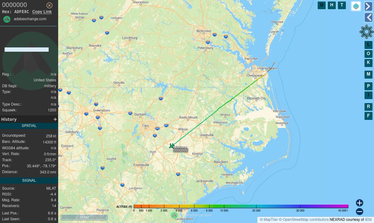 TheIntelFrog on Twitter "Unknown aircraft ADFE8C as 000000 is