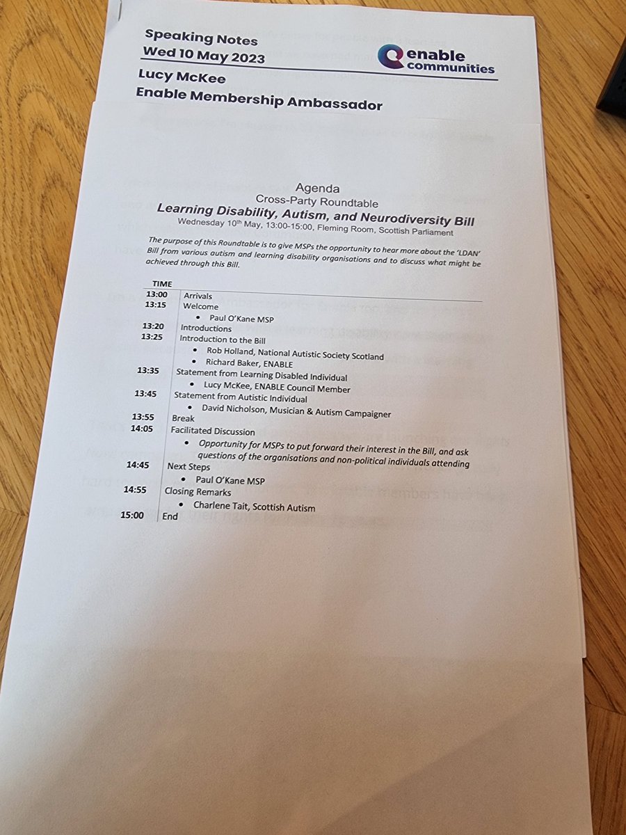 Looking forward to speaking alongside @PFOKane and @MrDNicholson the round table with MSPs @ScotParl about the #LDANBill. @EnableScotland @Autism. @JGRutherford @Gary_ENABLE @Eddie_DSS @CharleneTait_SA