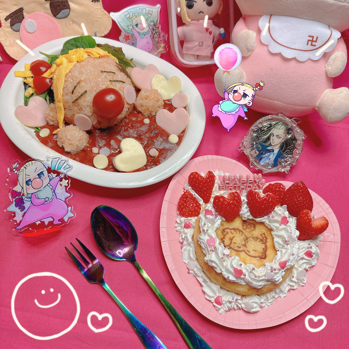 rkgk10x10's tweet photo. 推し誕ディナーを必死に作りました🤪✨✨✨✨ばぶカレーと焼き印ケーキどやー！！！！！！！！！ https://t.co/jYRbTSgkoz