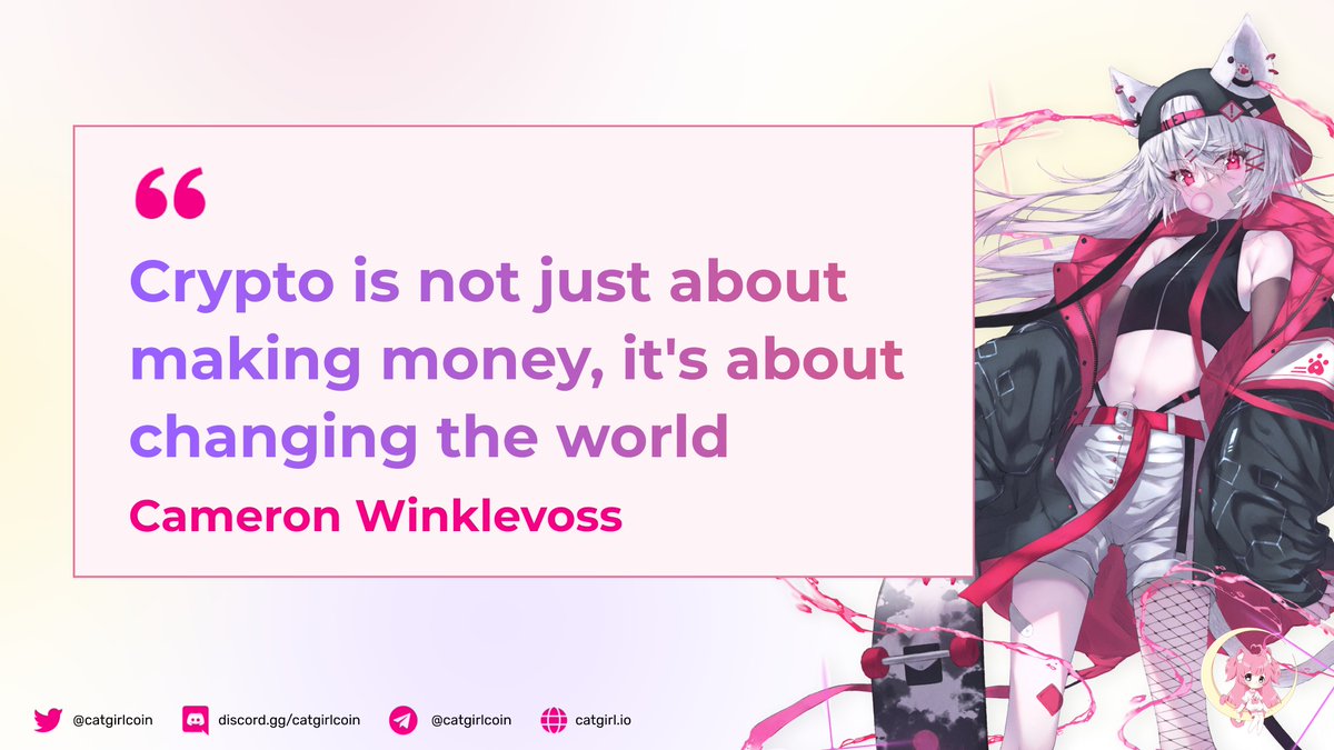 "#Crypto is not just about making #money, it's about changing the world." - Cameron Winklevoss.

#MondayMotivation #GM #MondayMood