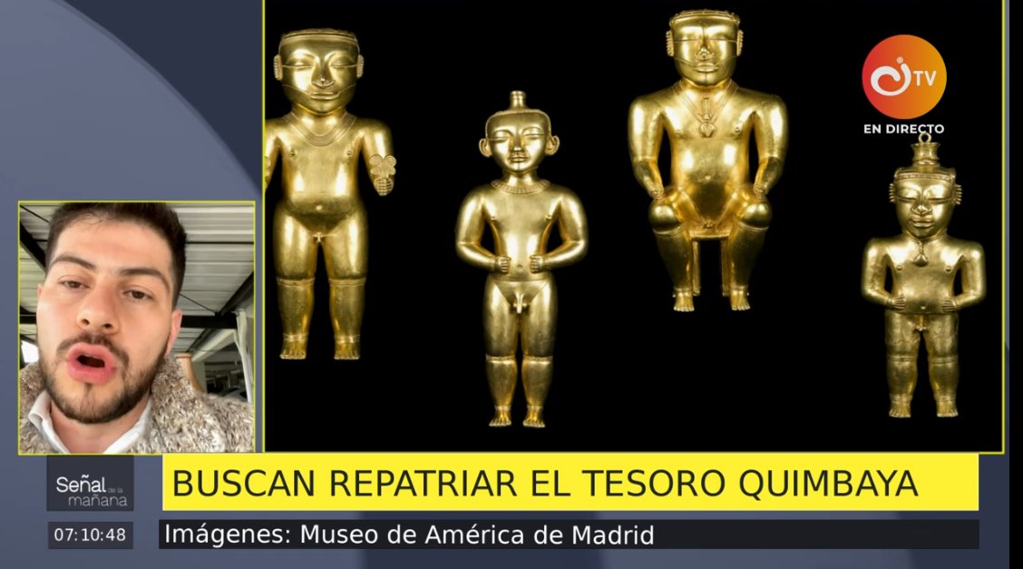 InstitucionalTV's tweet photo. 🔴🎥 #SeñalDeLaMañana | Nos atiende #AlAire el abogado Felipe Robledo, quien se refiere a la gestión de Colombia para repatriar el tesoro Quimbaya que se encuentra en Madrid.

📲🖥️ #EnVivo ➡️ https://t.co/ZgmgudYYMw https://t.co/x5laEHWKl1