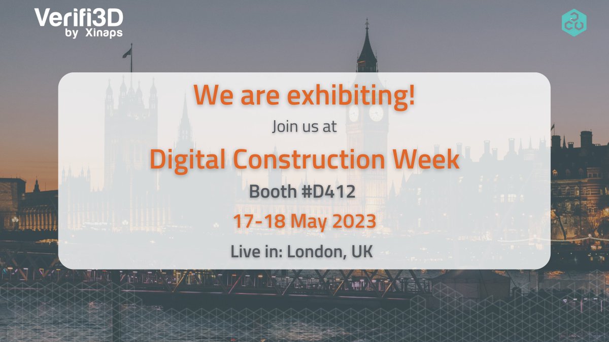xinaps_'s tweet photo. 📢 Exciting news!
We will be exhibiting at the #DigitalConstructionWeek @DigiConWeek in #London! Join us at the biggest event in the #construction industry to experience #Verifi3D in action!
Visit booth #D412.
Stay tuned for more!
#ConstructionTech #DCW2023 #BIM #AEC https://t.co/kP5YCZipEo