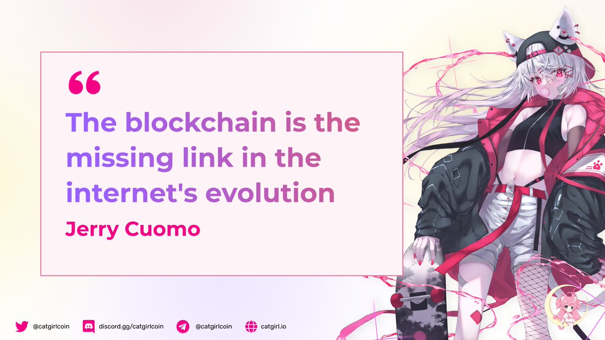 "The #blockchain is the missing link in the #internet's evolution." - Jerry Cuomo.

#GM #Crypto #NFT #MondayMotivation