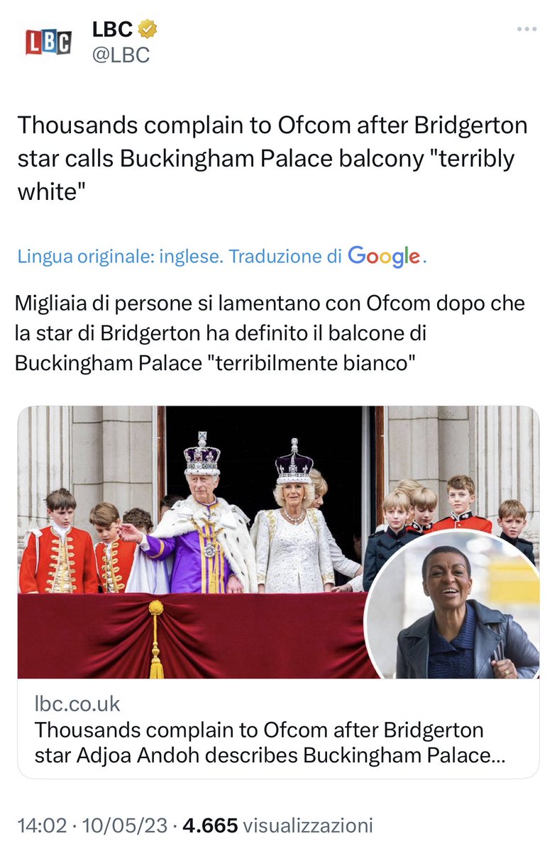 fratotolo2's tweet photo. Perché non hanno pensato di assumere qualche attore nero per sostituire i bianchissimi Windsor, come Netflix ha fatto per la regina Carlotta?

La follia woke cavalca veloce. https://t.co/Kib3R5bqqN