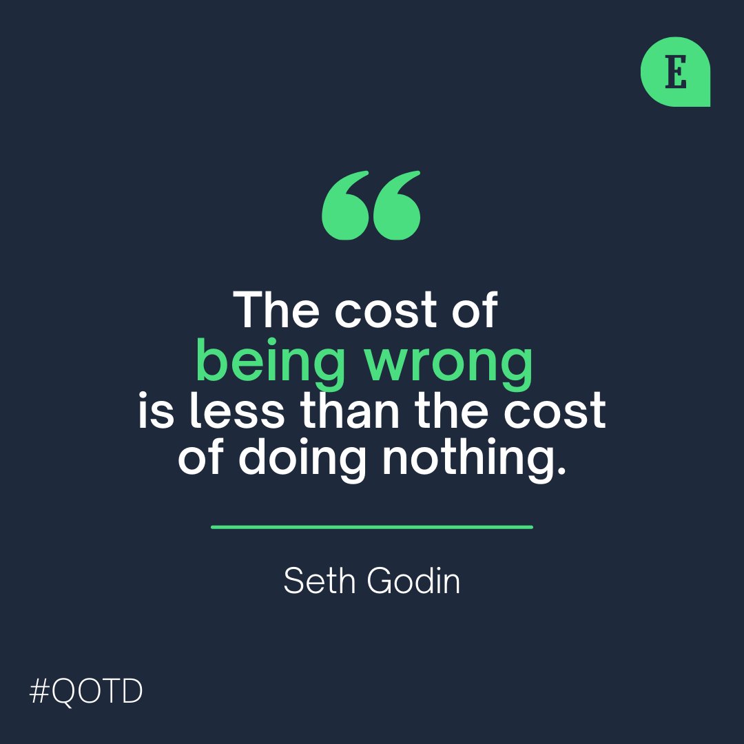 Entrepreneur's tweet photo. the real risk? doing nothing. #QOTD https://t.co/MaCmBLk520