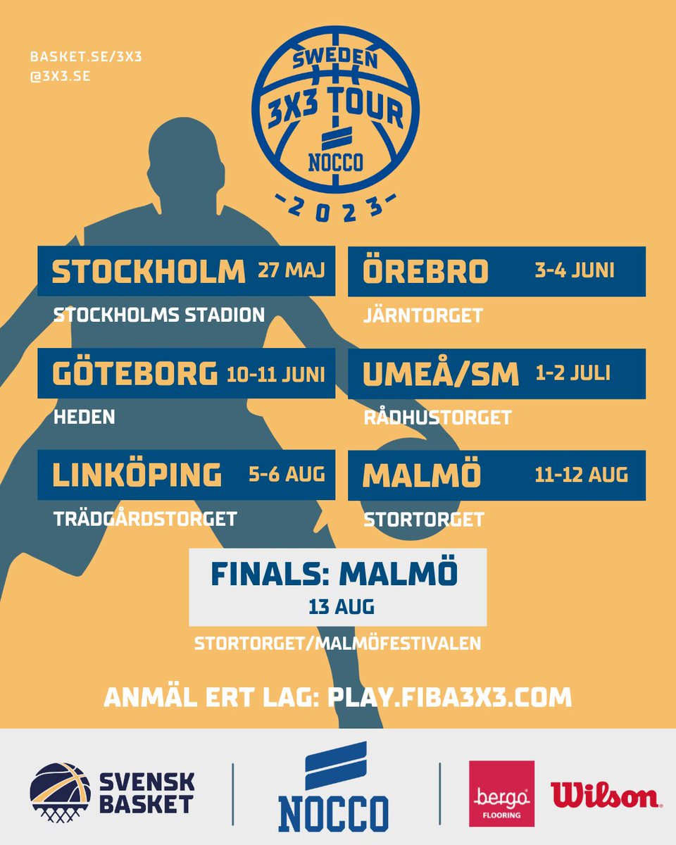 NOCCO Sweden 3X3 Tour – En galet bra 3x3-sommar väntar! ☀️

Vilka vill spela 3X3 framför storpublik på ikoniska platser som Stockholms Stadion, Heden, Järntorget, Rådhustorget, Trädgårdstorget &amp; Stortorget?

➡️ Läs mer: bit.ly/Nyhet-NOCCO3x3…

#3X3se | #Nocco