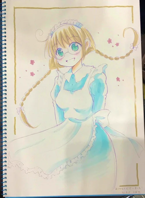 #メイドの日 最近描いたアナログメイドさんたち