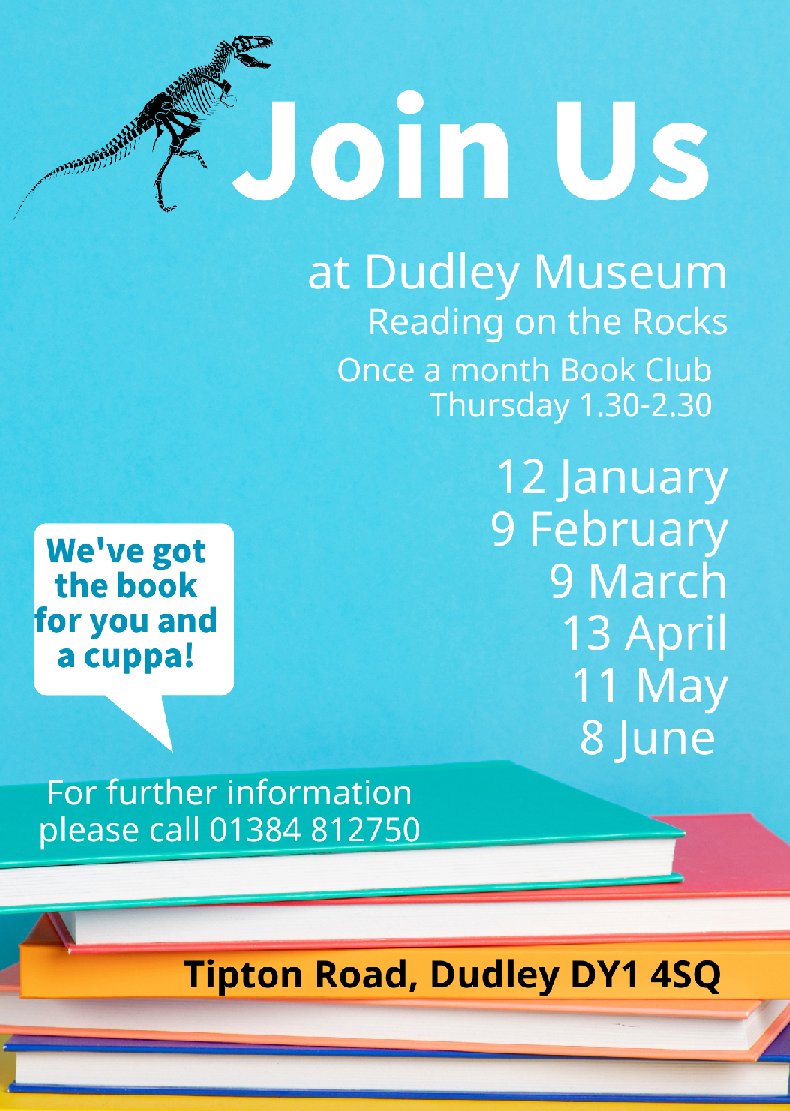 Tomorrow is our FREE Book Club at Dudley Museum at The Archives Why not pop along, have a cuppa and a chat. No problem if you haven't read the book, you can help us choose the next one! We are on the first floor of the Archives building in Tipton Road. #BookClub