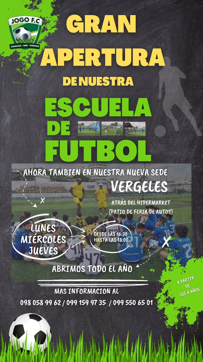 colo_collantes's tweet photo. Lunes Miercoles Jueves
16:30 a 18:00
Matricula $ 40 (incluye Uniforme)
Pensión $ 30
NIÑOS DESDE 4 AÑOS
FCO ORELLANA (PATIO FERIA CARROS) VERGELES JOGOFC https://t.co/IJ1r9a9qUL