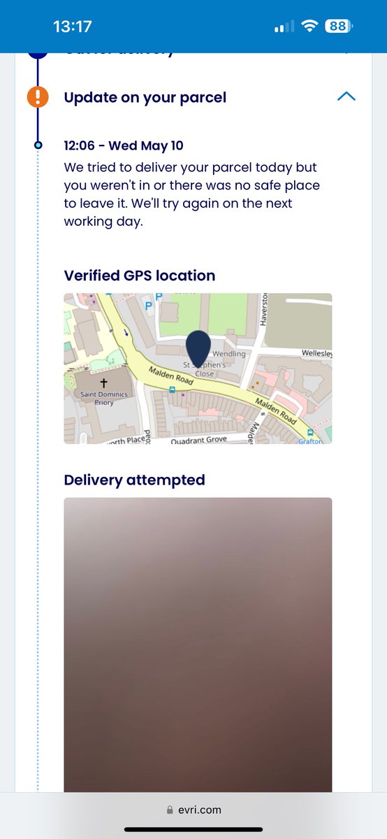 SAKILAAAA1995's tweet photo. @evricouriers I was home all yesterday and today and your courier is lying to say they tried to deliver but no one was home. When will I get my parcel. https://t.co/KsZdoyVfYa