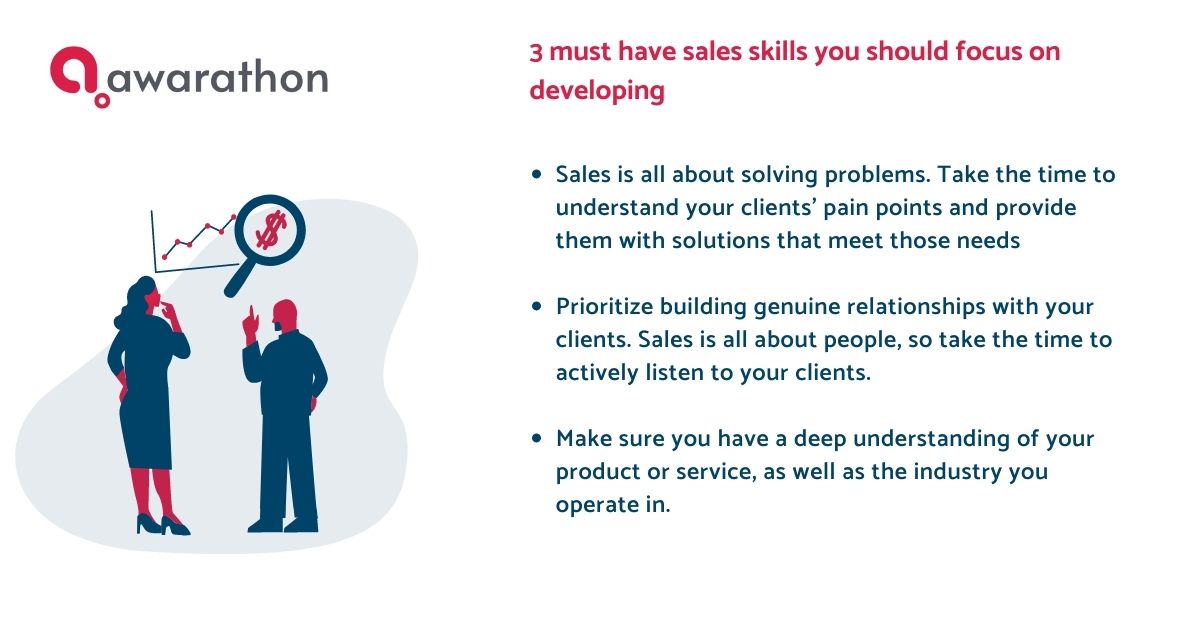 Awarathon's tweet photo. New sales reps! here are 3 must-have sales skills you should focus on to be successful.

Experienced sales pros ! What advice would you give to first-time sales reps starting in the industry? 
 
#BeAware #salestips #salestraining https://t.co/3CRg8MRwLK