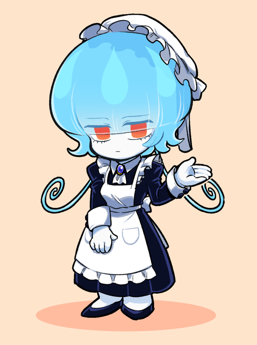 せっかくなのでルシカ描いた。ご案内ポーズ。 #メイドの日