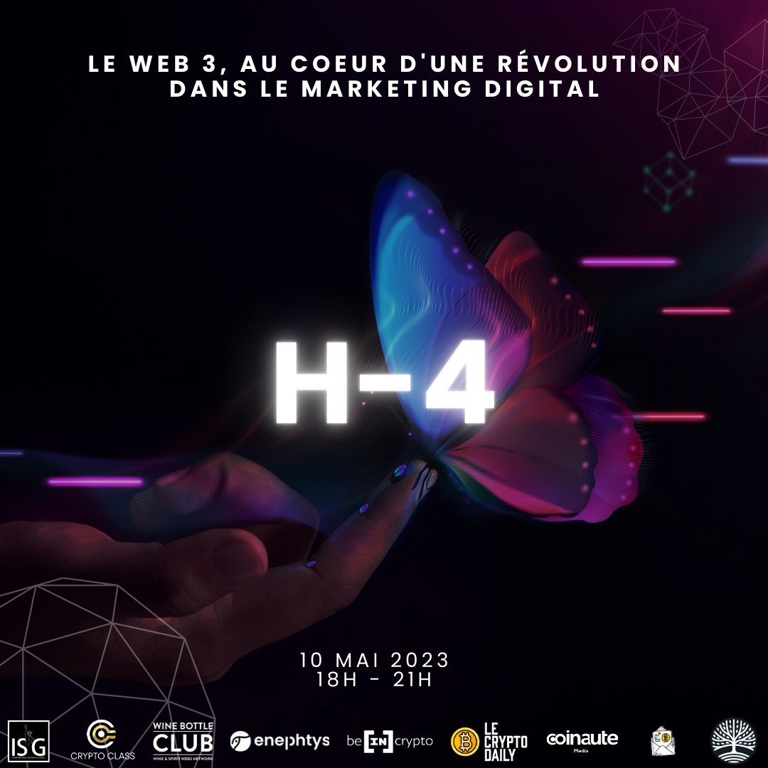 IsgCrypto's tweet image. 🚨 L'événement sur le Web3 et le marketing digital commence dans seulement 4 heures ! 🔥

Ne manquez pas cette occasion de découvrir les dernières tendances de l'industrie.

Nous sommes impatients de vous accueillir ce soir de 18h à 21h .

Inscrivez-vous : vu.fr/UGTP