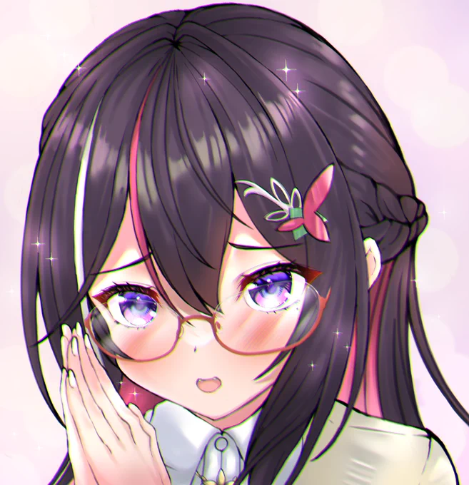 ホロぐらのメガネかけたあずきち可愛すぎた... こんな風にお願いされたい... #AZKiART