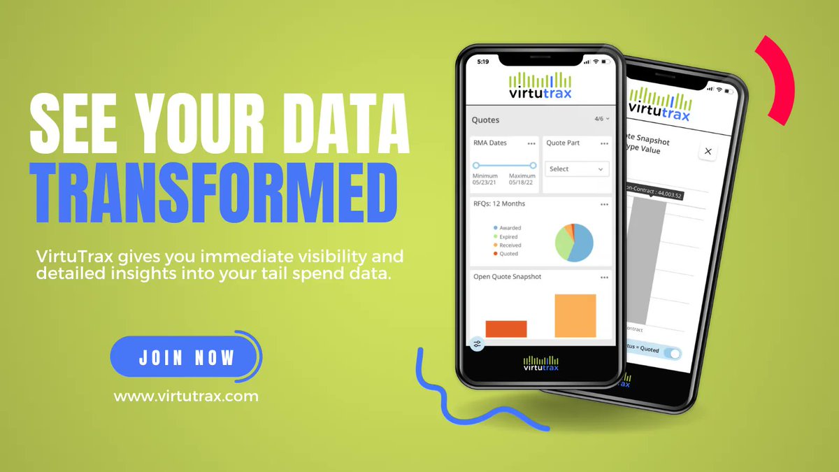 VIRTUTRAX's tweet photo. See your Data Transformed with #VirtuTrax !
Get started today https://t.co/ysHdoDKehU
#aerospace #defense #operations #tailspend #tailspendefficiency #improvetailspend #businesssolutions #datavisualization https://t.co/CqMLwRYwHD