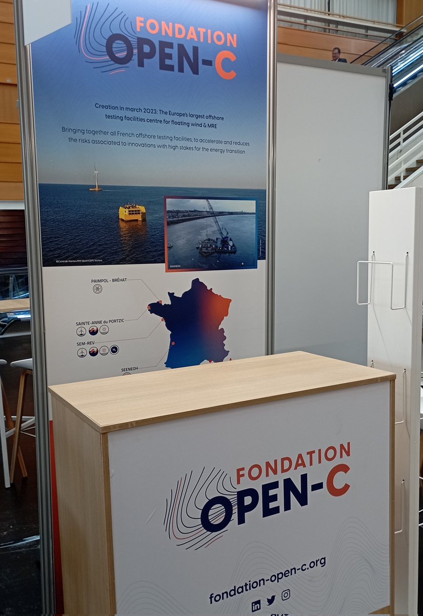 1er salon de la Fondation OPEN-C ! Venez nous voir sur notre stand @FOWTEvent 
Découvrez les 5 sites d'essais de la Fondation et les projets à venir sur le plus grand centre d'essais en Europe ! 
#eolien #floatingwind