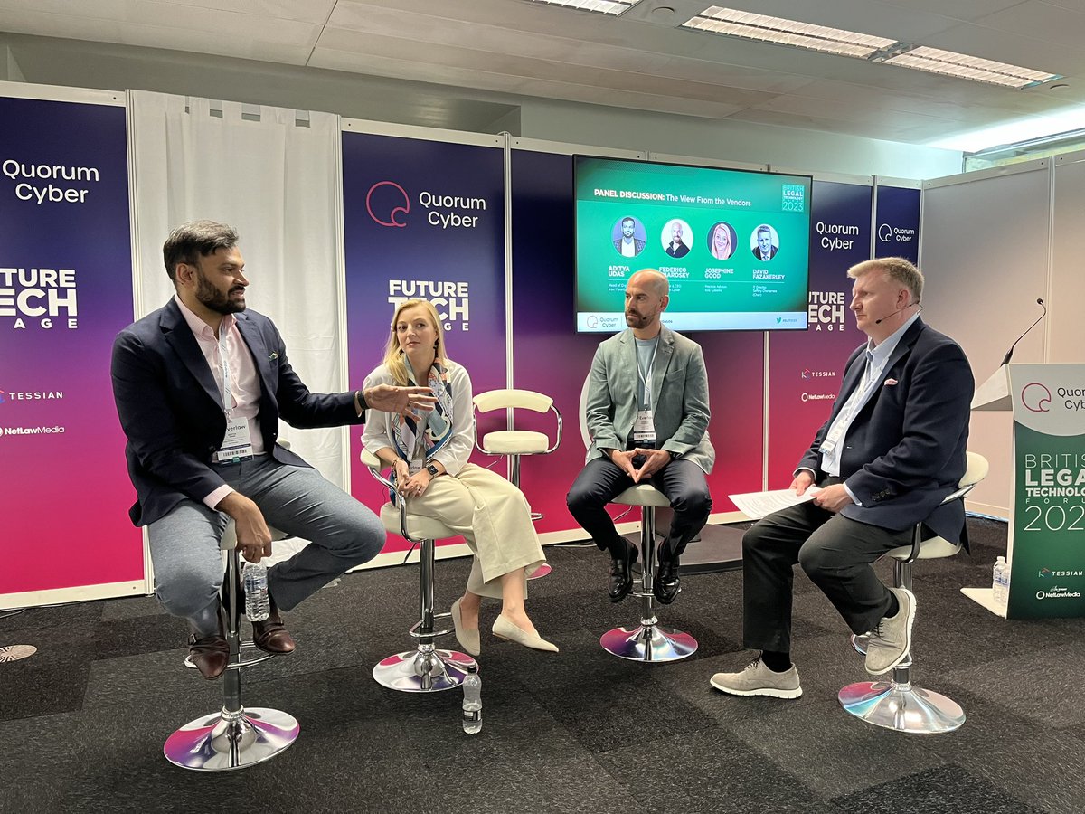 QuorumCyber's tweet photo. Up next we have a โView From the Vendorsโ. A panel session from Aditya Udas Head of Digital Commercial at Iron Mountain Federico Charosky Founder & CEO at Quorum Cyber Josephine Good Practice Advisor from Kira Systems and David Fazakerley IT Director at Saffery Champness.
#BLTF https://t.co/y4PCVS2JVN
