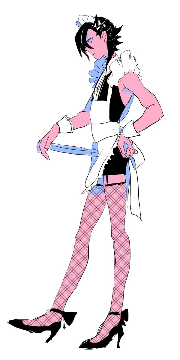 前描いたメイド。探したらバニーの方が描いてた 