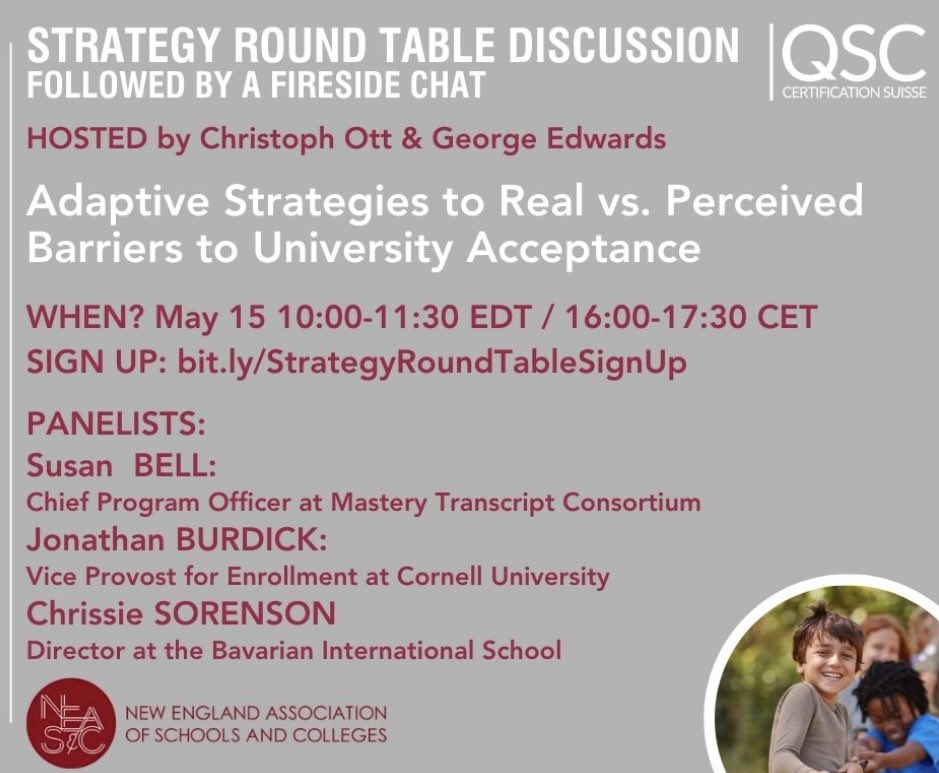 Please plan on joining us for this important discussion. <a href="/kelly_enroute/">Kelly Christian</a> <a href="/TrilliumHibbeln/">Trillium Hibbeln (she,her)</a> <a href="/neasc/">NEASC</a> <a href="/ecis_kam/">Kam Chohan</a>
