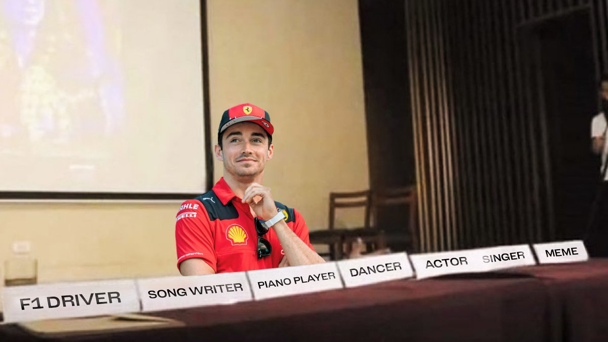 ScuderiaFerrari's tweet photo. A man of many talents @Charles_Leclerc 😎 https://t.co/Bc6zgB5FCa