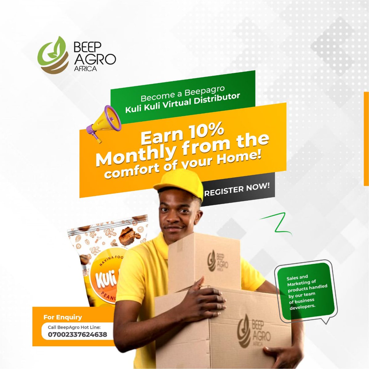 As Our Market expands and the Need to serve More Market with Our Kuli Kuli product we are Excited to open a Virtual Distributorship Option. 

We handle the marketing and Distribution of the product On Your Behalf we allocate market and Regions for You