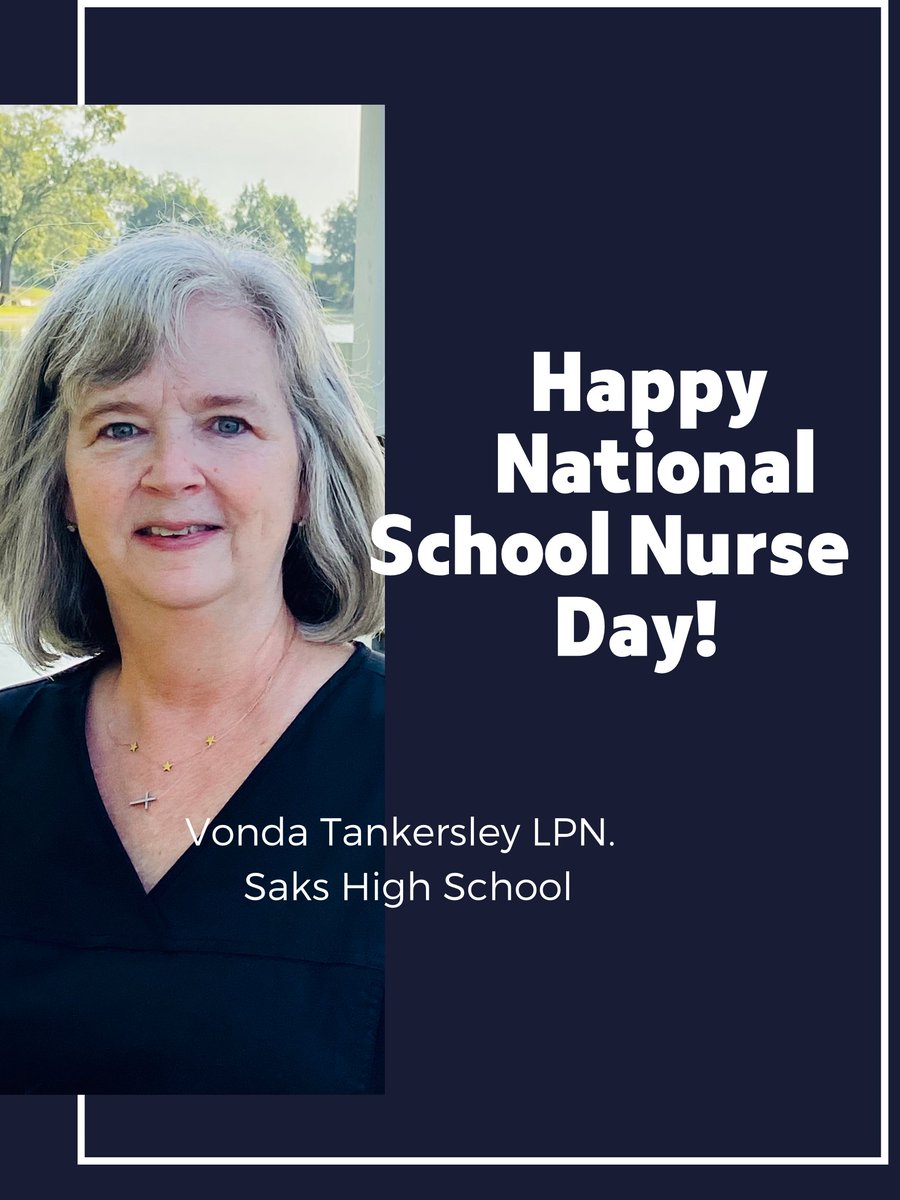 Nurse Vonda was one of the 1st nurses hired by our school system in 1999. She came to us with a wealth of pediatric &amp; adolescent experience from a local pediatric office.  She continues to serve our high school students at Saks and is loved by all! Thank you for all that you do!