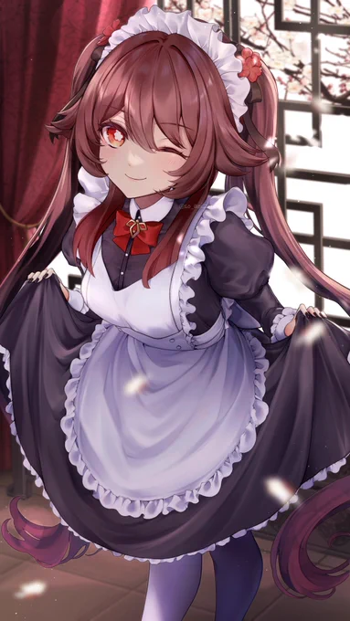メイド胡桃ちゃん  #メイドの日 #原神