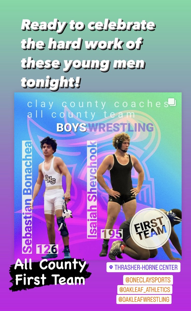OHS_Wrestle's tweet photo. Tonight’s the night! The Highschool Team will celebrate these 6 All County First Team OHS wrestlers at the Clay County Athletics Awards Banquet. Work hard to Play Hard 💪🏻 #uKnighted #StormtheCastle #wrestling #GoKnights @OHS_Wrestle @Oakleaf_Ath https://t.co/6PE1J0jvHf