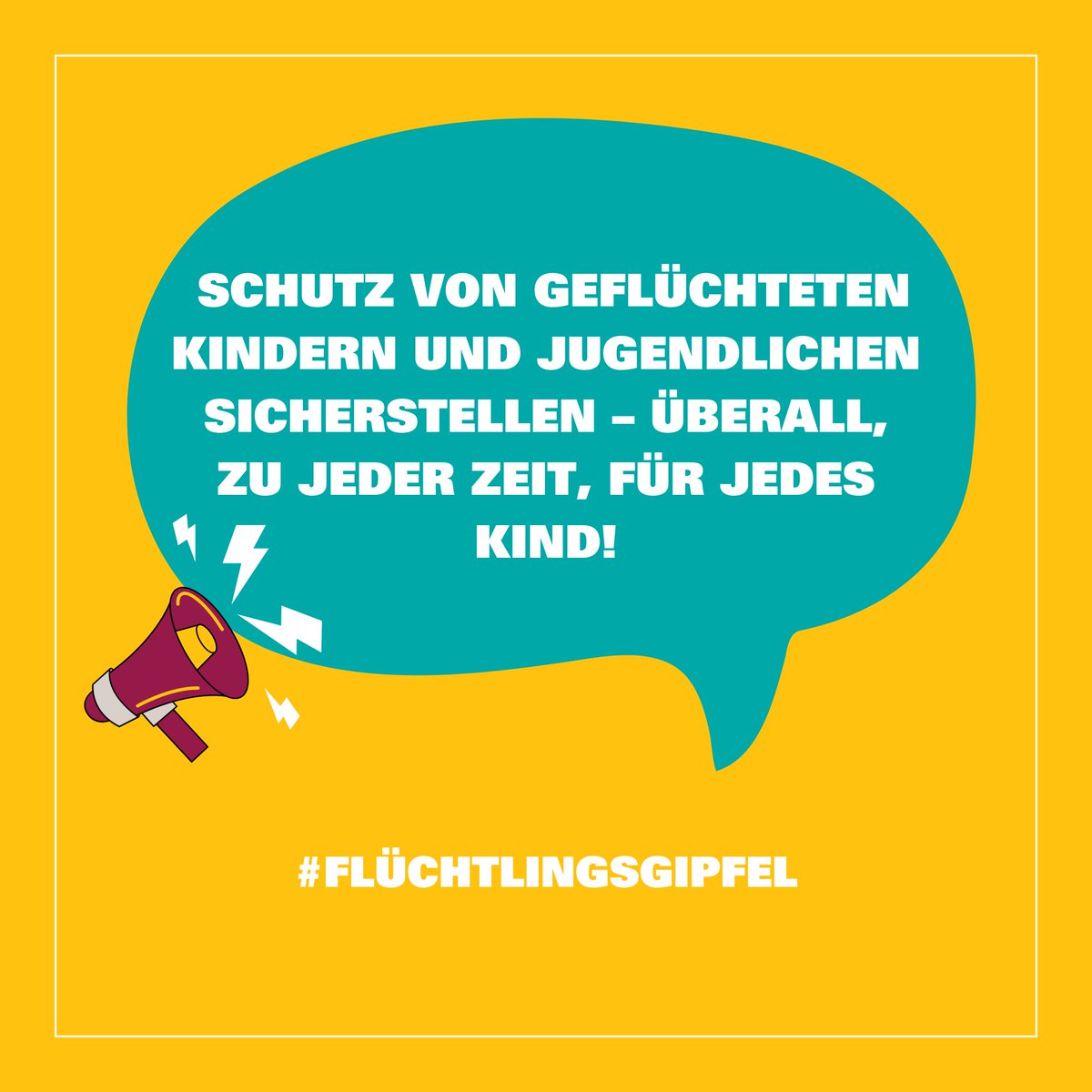 Zum #Flüchtlingsgipfel fordern wir gemeinsam mit 26 Partnerorganisationen den Schutz aller geflüchteten Kinder und Jugendlichen zu jeder Zeit und überall.