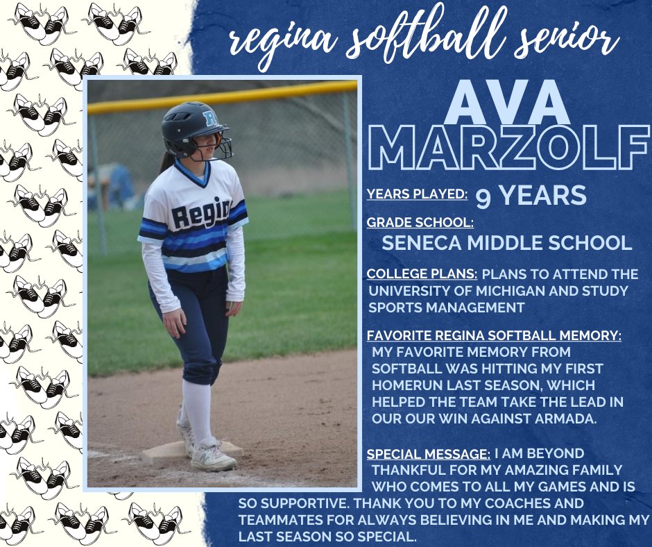 SOFTBALL SENIOR DAY!🥎💙
We're celebrating our 4 seniors on Regina Varsity Softball Team. We're so proud of them and we thank them for being dedicated student-athletes and leaders. We also thank their families for everything! We love you, Zoe, Ava, Audrey, and Sydney! #saddleup