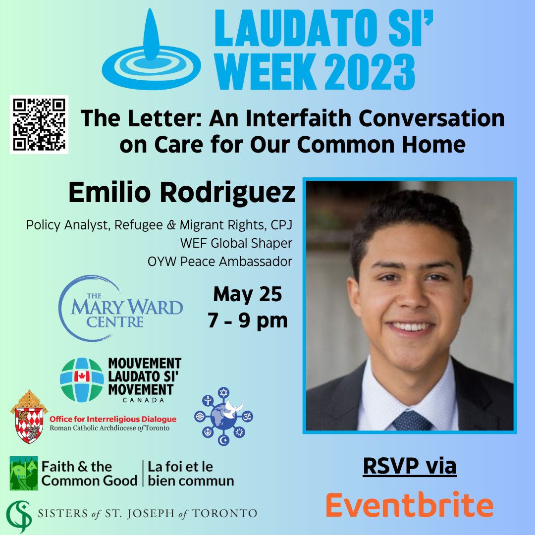 CSJTO's tweet photo. Meet Emilio, one of the speakers for our #LaudatoSiWeek event in 3 weeks.
For more information and to register, go to https://t.co/LeCMJ0ytaR
#TheLetterFilm #InterfaithEvent #ChangingClimateChange @publicjustice https://t.co/O0Hom3mu9X