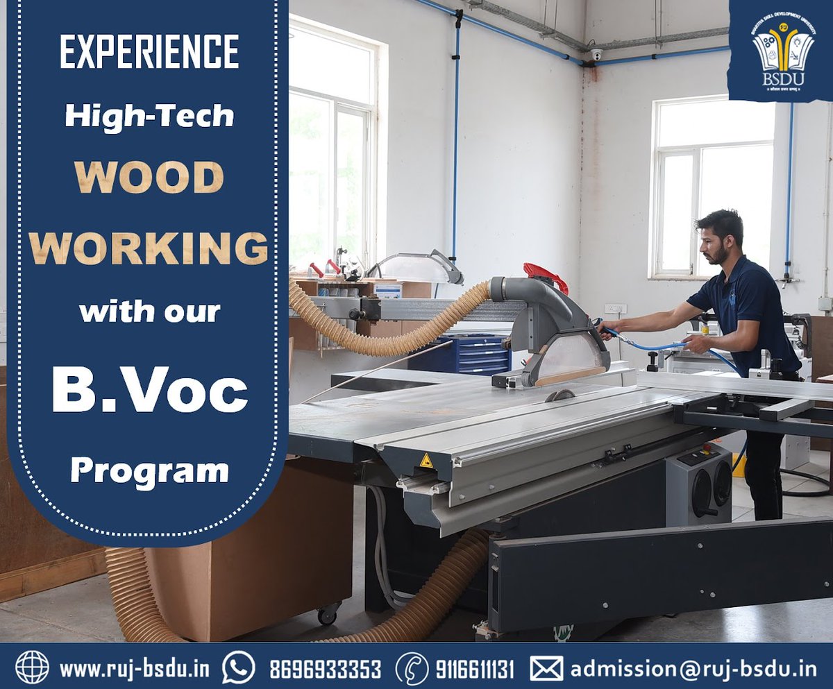 BsduOfficial's tweet photo. Products Over #Projects!!
Join BSDU: https://t.co/MQWtbztq5I
Experience #Product-Based Skill Training at our School of Woodworking Skills
#BSDUJaipur #BSDUSkill #SkillUniversity #Skill4NewIndia #education #college #study #AdmissionsOpen #admissionsopen2023 #admissions2023 https://t.co/kywxzjR5W7