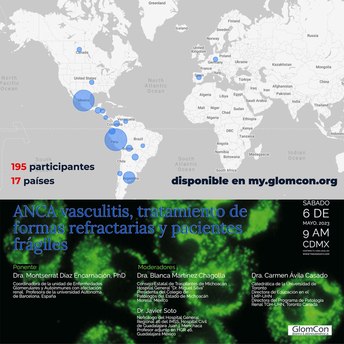 ANCA vasculitis, tratamiento de formas refractaria a y pacientes frágiles por Dra. Montserrat Díaz 🇪🇸
 
Total de Participantes: 195
Transmitido en 17 países

Si te perdiste esta sesión, o deseas verla de nuevo, entra a: my.glomcon.org

#GlomConILA #GlomConAmor #MeGusta
