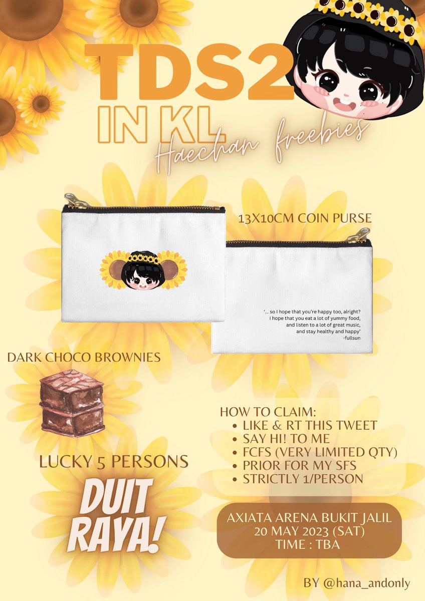 🌻Haechan freebies for #TDS2inKL 🌻

Shout out to MY SFS! 💛

🌻will live tweet my location during the day
🌻refer how to claim in the photo
🌻to my SFS moots dm me of you want, I’ve set aside some for your guys!

#THEDREAMSHOW2_in_KL 
#THEDREAMSHOW2_in_KUALALUMPUR