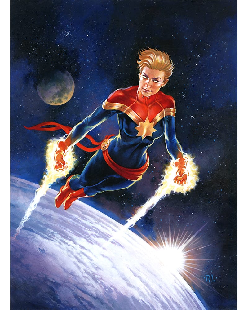Captain Marvel
Original painting for the ’22 Fleer Ultra AVENGERS card set.