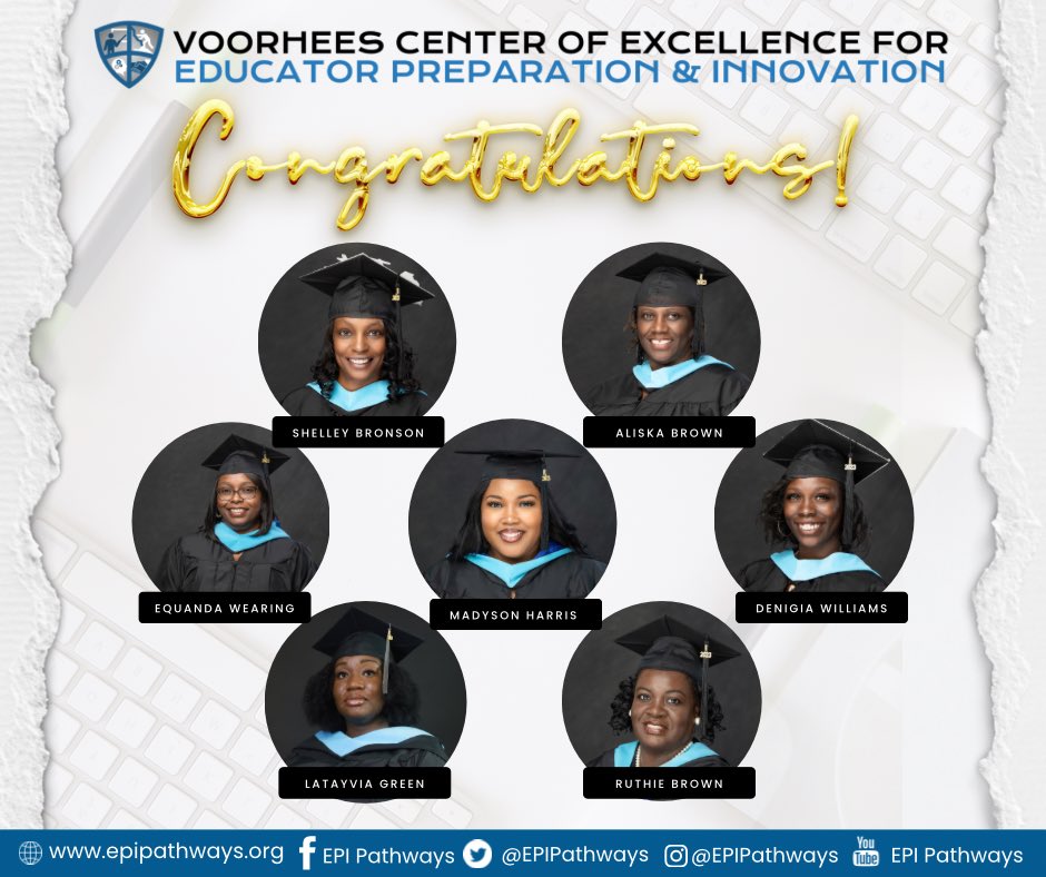 Please join us in congratulating 6 of our very own, who received their Master's Degree on Saturday! These ladies have made history! ⭐️

We are so proud of you! ✨👩🏾‍🎓
@TheVoorheesU <a href="/GraduateVU/">GraduateVoorhees</a> 
•
•
#VoorheesUniversity #vu1897 #nextlevelgrad