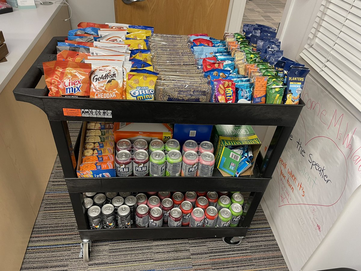 BaileysES_FCPS's tweet photo. We kicked Teacher Appreciation week off with Breakfast from the PTA and a lovey snack cart and classroom gift from #BUpper!! ππ―π§‘ @FCPSR2 https://t.co/gzkqEOozm9