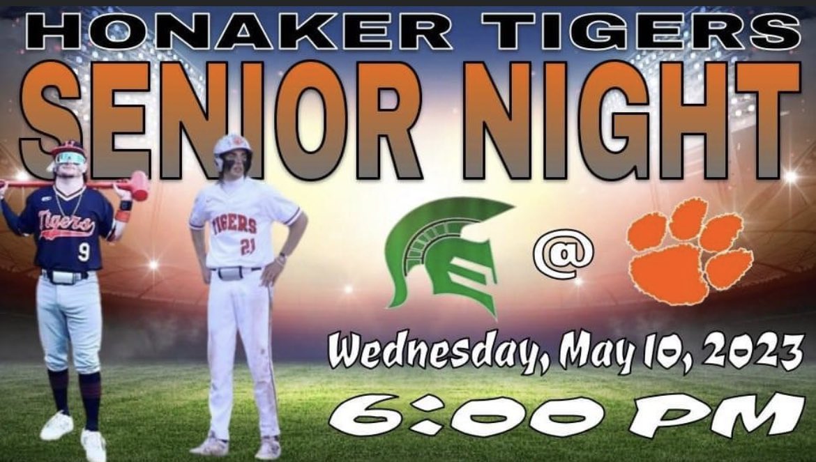 HonakerBaseba11's tweet photo. 🎓Senior Night!!! Everybody come out and show our two Seniors some Love! 
#BloodRunsOrange https://t.co/iaAp8biyuF