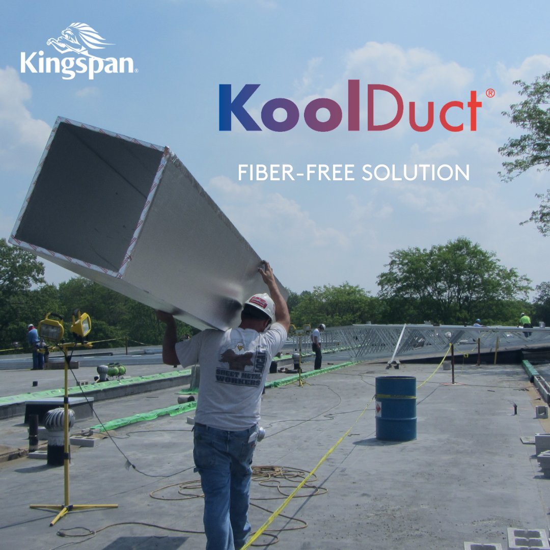 With its fiber-free rigid insulation core, KoolDuct minimizes the risk of loose fibers entering the airstream through the ductwork.

The KoolDuct system also works effortlessly in conjunction with sheet metal as a liner for your fiber-free needs.

bit.ly/3p0BoMG