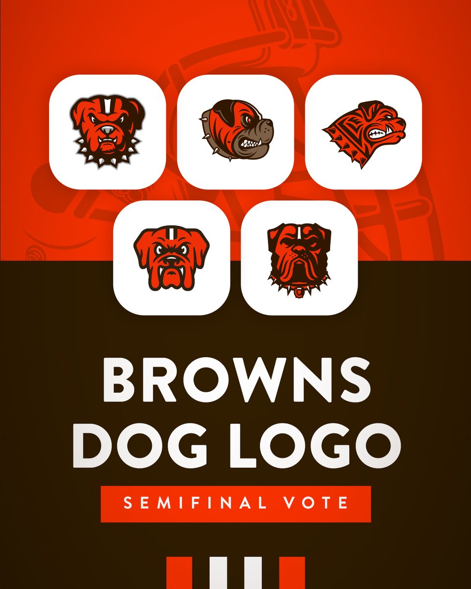 Browns's tweet image. You've chosen your favorite, now make your opinion heard! Dog logo voting is NOW OPEN!! 🦴

Come back once a day to send your pick to the 🔝

🗳» brow.nz/doglogo