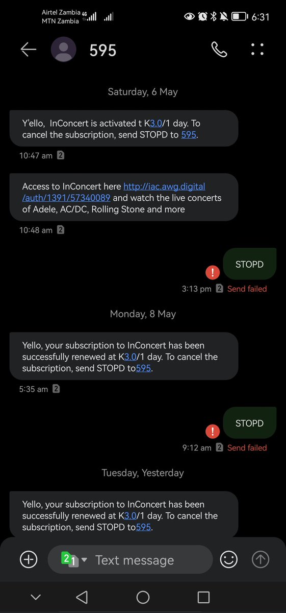 trishwow's tweet photo. @MTN_Zambia Am sure you can see from the screenshot that for some reason I can't send messages to 595 https://t.co/zbG6hYrLTc