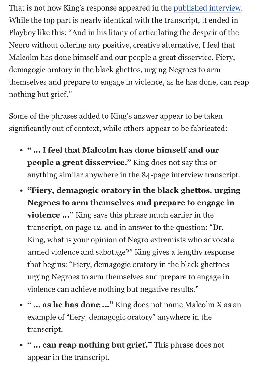 an outright fabrication that shaped (for the worse, i think) the way millions of americans thought about the relationship between king and malcolm