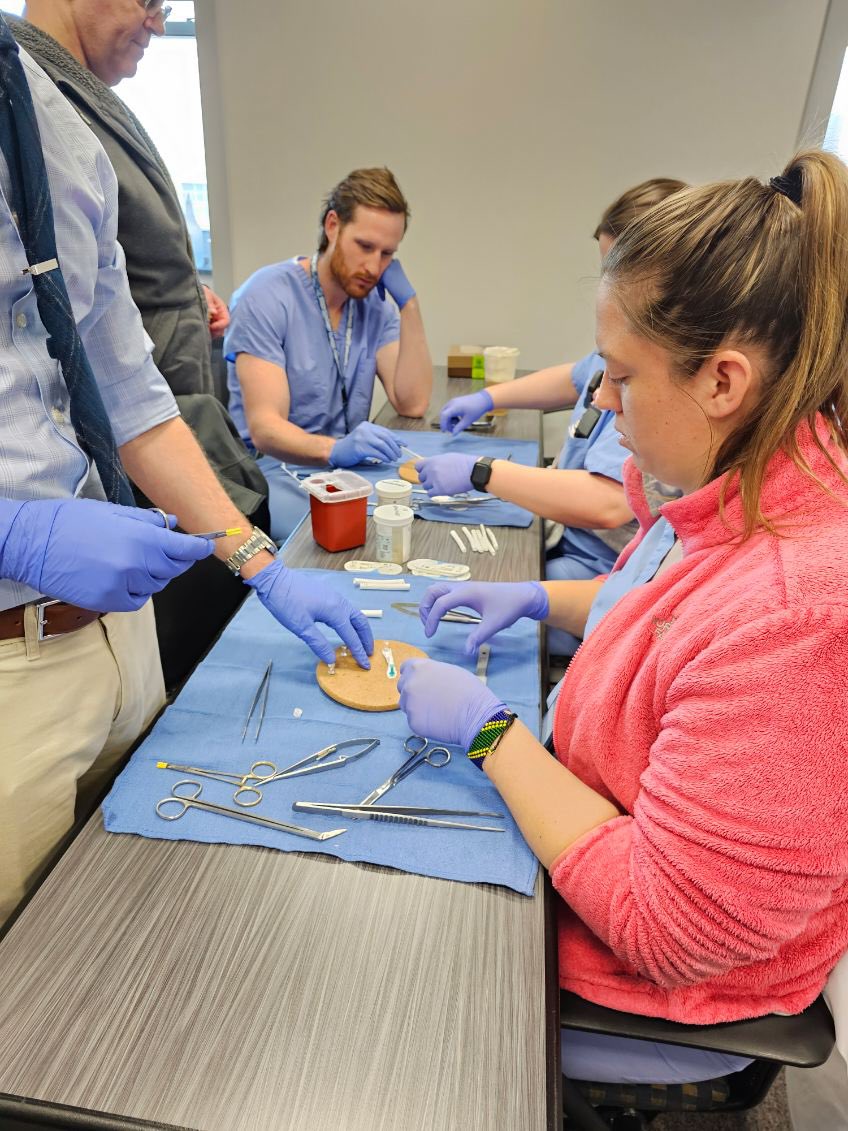 We don’t have many but we love our fellows.  Here resudents work on #vascularanastamoses in a workshop organized by vascular fellow Chase Woollen #surgeryeducation