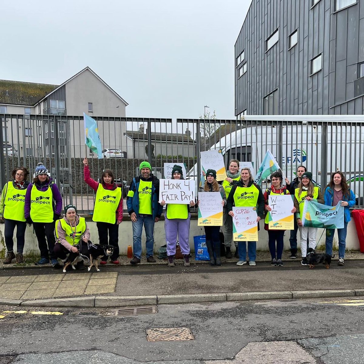 alyshafisha's tweet photo. @ProspectUnion is on strike today! Proud to stand with my colleagues today for fair pay and terms! https://t.co/MXlw4PLdKI