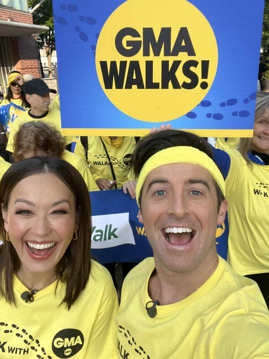 willganss's tweet photo. WHO IS UP AND AT ‘EM WITH US THIS MORNING?!
#WalkWithGMA

 @GMA @EvaPilgrim https://t.co/yABiGZBxth