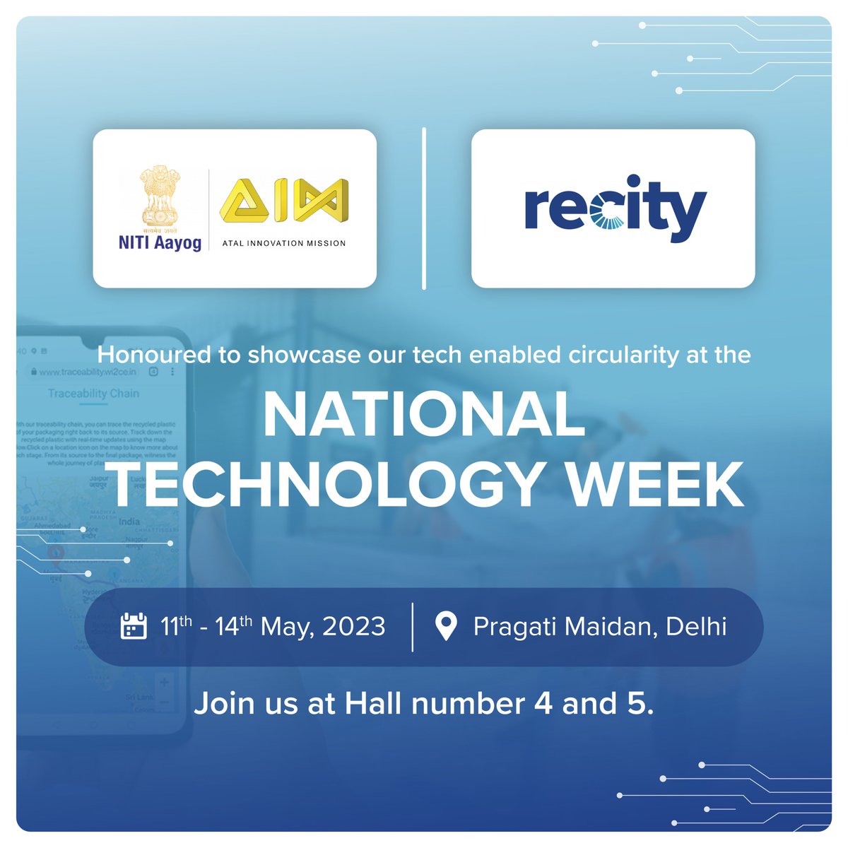 We are thrilled to announce that Recity has been shortlisted by @NITIAayog @AIMtoInnovate to be a part of the National Technology Festival 2023. 

Join us at Pragati Maidan, New Delhi, in Hall no. 4 & 5.

@moesgoi  @tdbgoi  @PMOIndia 

#AIM #NationalTechnologyWeek2023