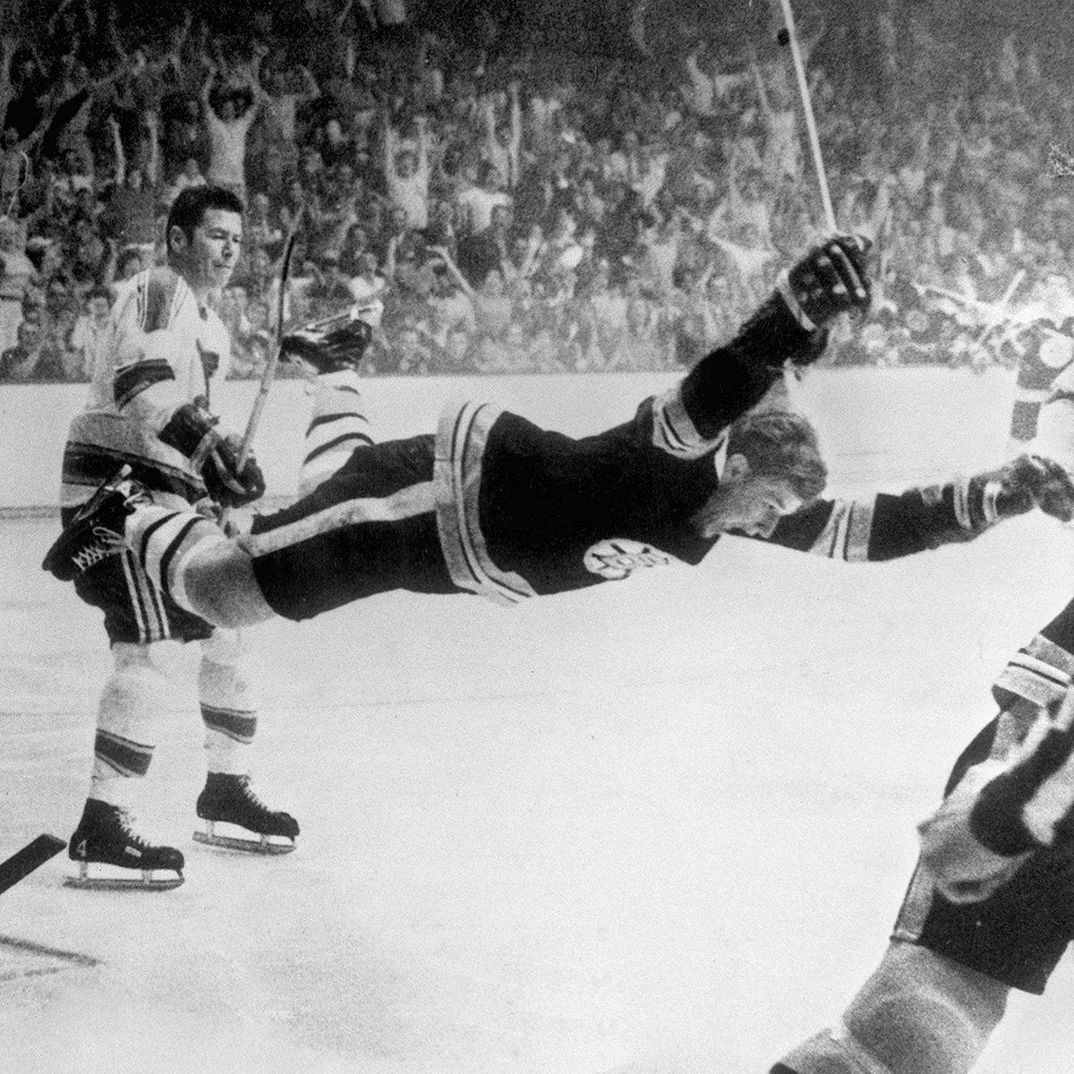 Sportsnet's tweet photo. On this day 53 years ago, Bobby Orr flew his way into hockey history. 🏆 https://t.co/LGp4sFFjZ7