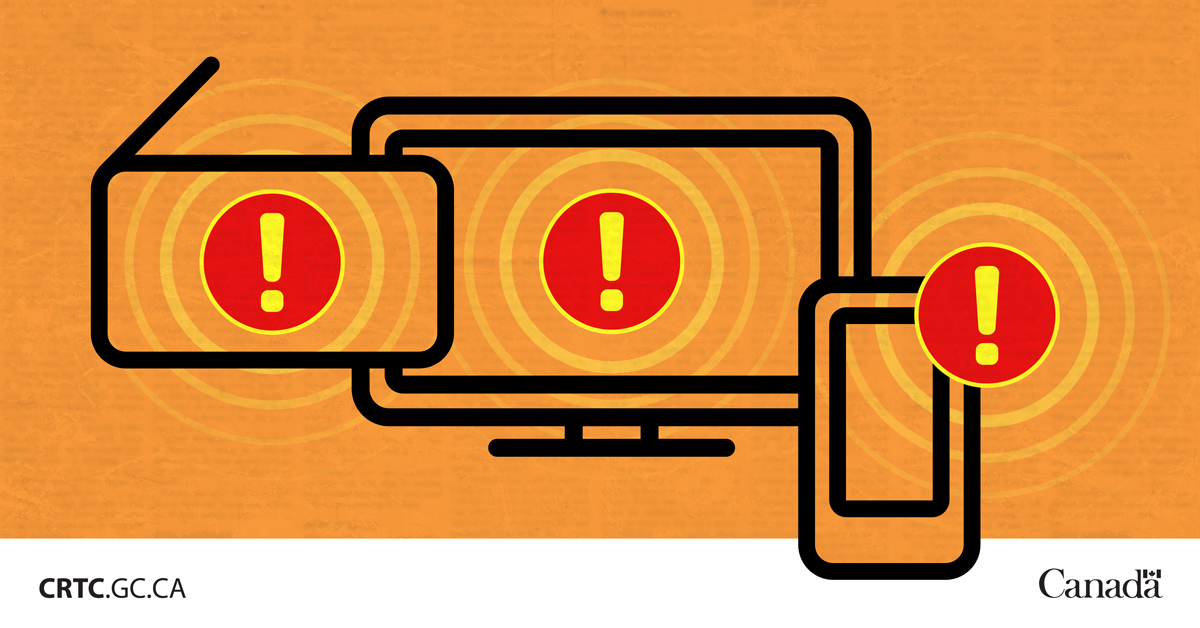 CRTCeng's tweet photo. π¨IMPORTANT REMINDERπ¨
π
Today, #PublicAlerting test messages are being broadcast in Canada (except AB, QC & Yukon) on TV, radio, and compatible cellphones.
Learn more https://t.co/PlBrMJnk0A #AlertReady https://t.co/qHGnjYBSTG